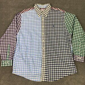 Brooks Brothers Oxford Shirt Men's XL Multi Color Block Cotton OCBD Dress 346